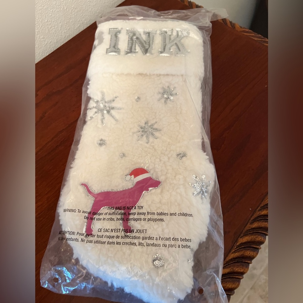 Vintage PINK  Faux Fur Christmas Stocking - Picture 2 of 11